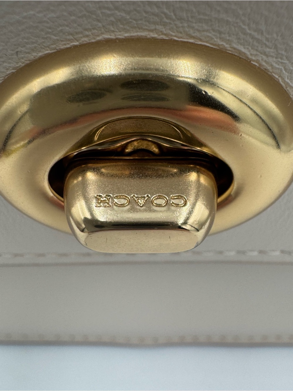 Coach Bowery Cream Leather Crossbody with Gold Turnlock - Picture 6 of 10